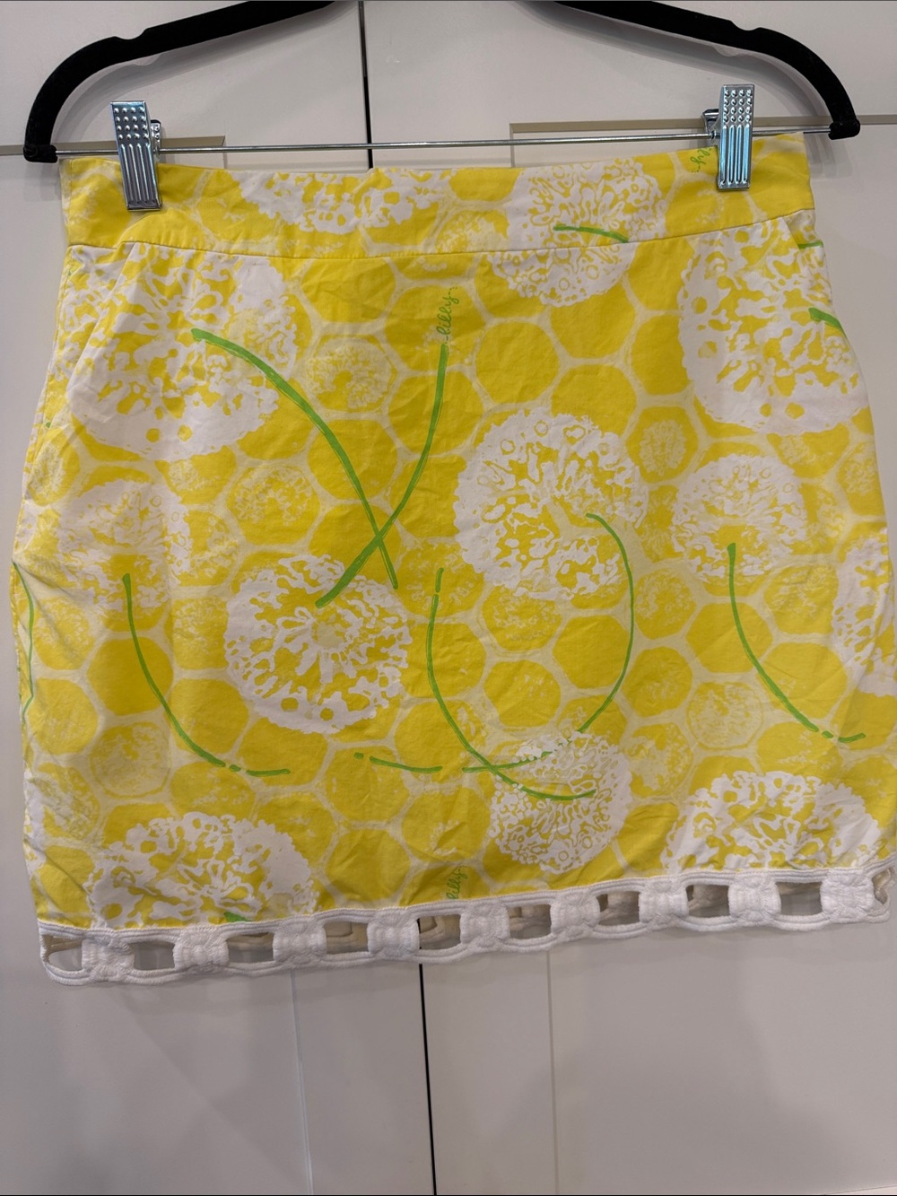 Lilly Pulitzer Yellow & Lime Floral Mini Skirt Size 4 - Picture 1 of 8